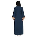 Embroidery work on layered abaya-Teal-Khaki Embroidery work on layered abaya-Teal-Khaki